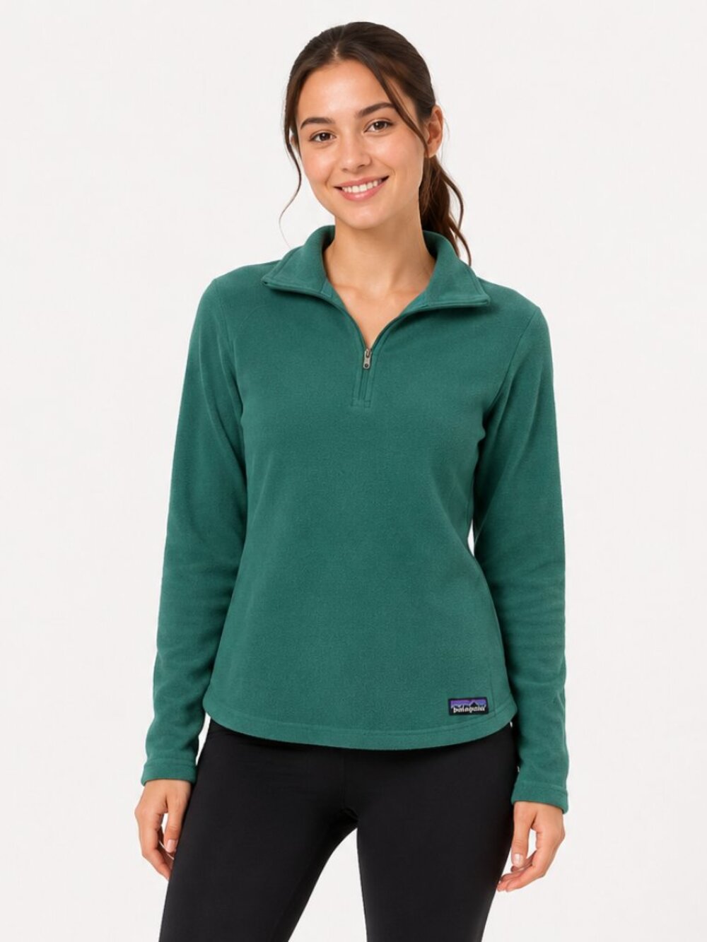 Patagonia Micro D Green Quarter-Zip Fleece Pullover Women’s M